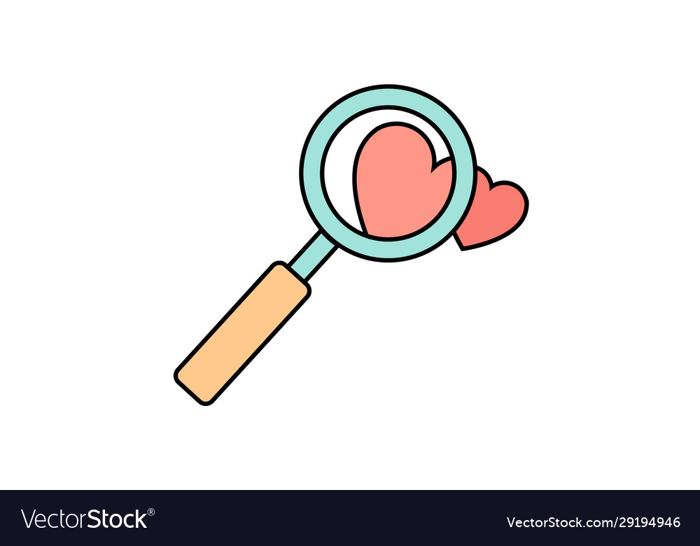 Simple flat icon a beautiful magnifier