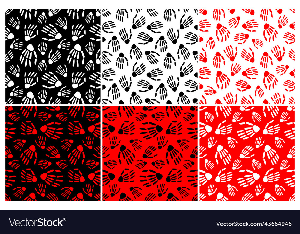 Skeletons seamless patterns vector image Skeletons seamless patterns