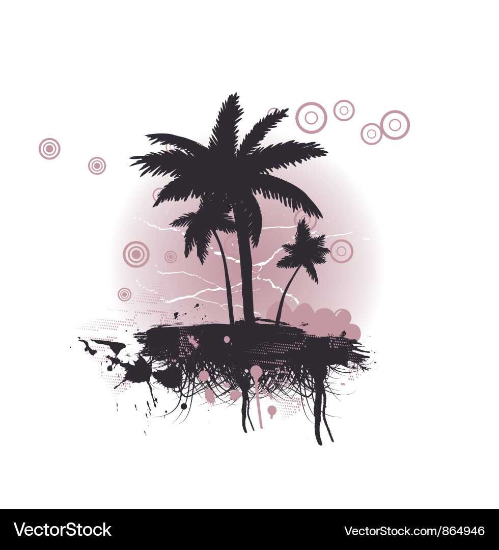 Summer with palm trees Royalty Free Vector Image