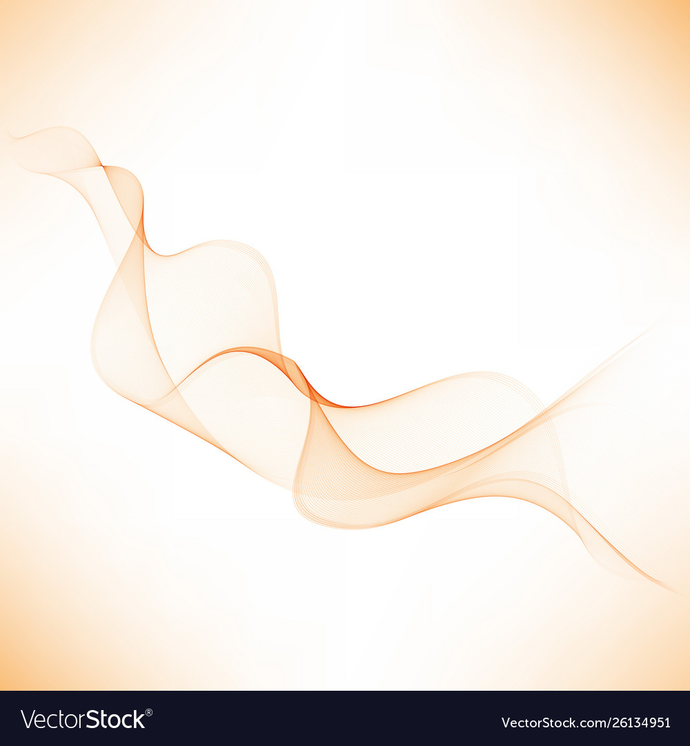 Abstract orange color wave design element vector image Abstract orange color wave design element