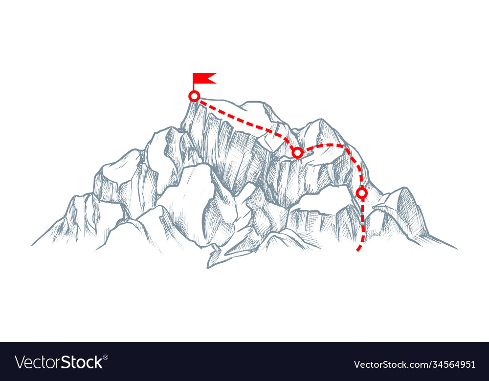 Business motivation in personal growth mountain Vector Image