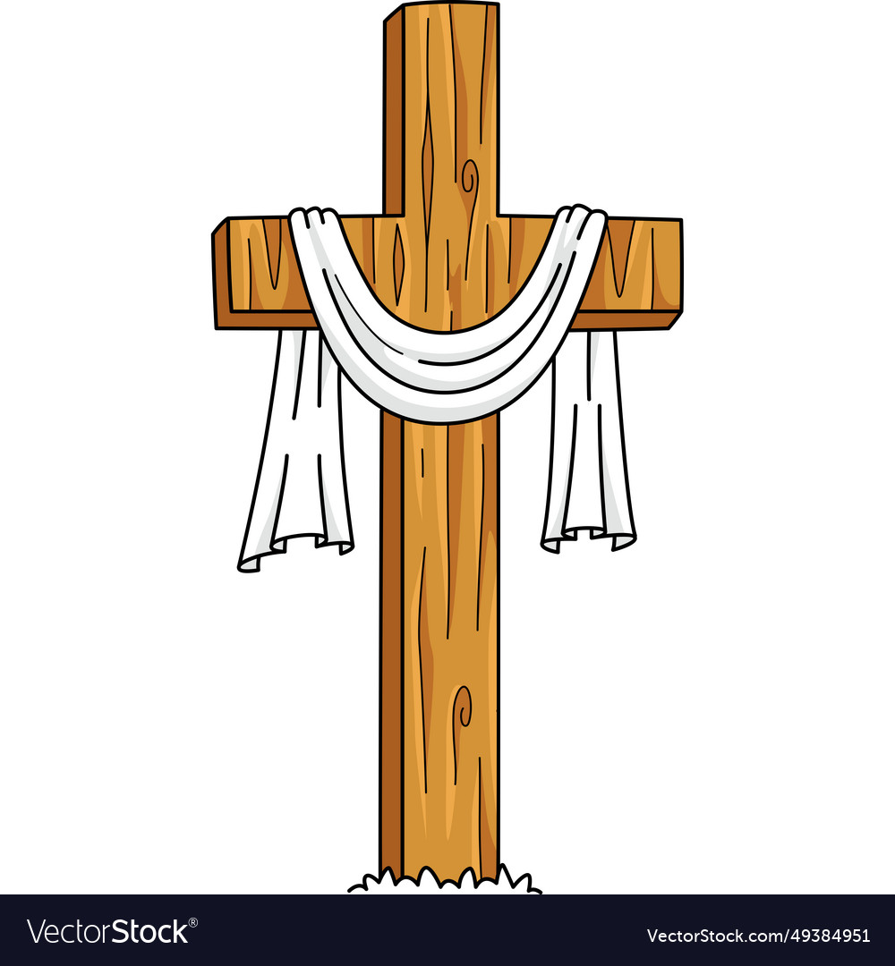 Cross in calvary cartoon colored clipart Vector Image