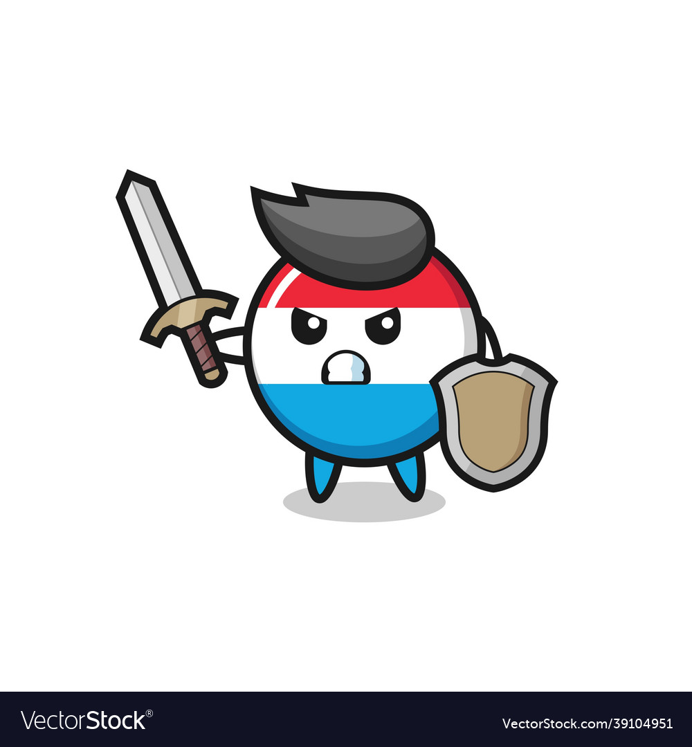 Cute luxembourg flag badge soldier fighting