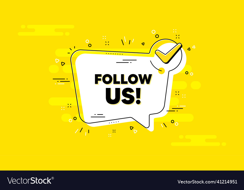 Follow us text special offer sign Royalty Free Vector Image