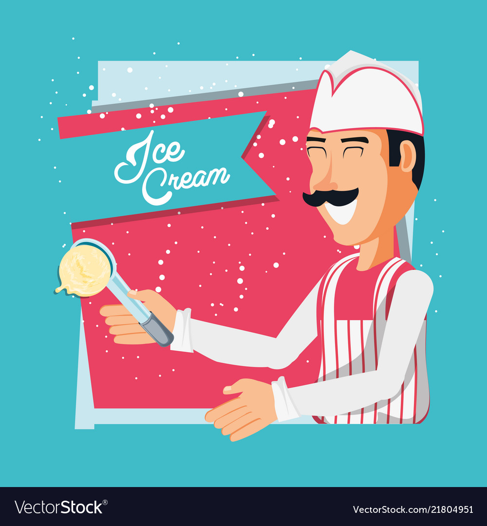 Ice cream salesman character