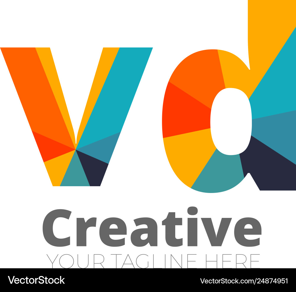 Initial letter rounded design logo - elements Vector Image