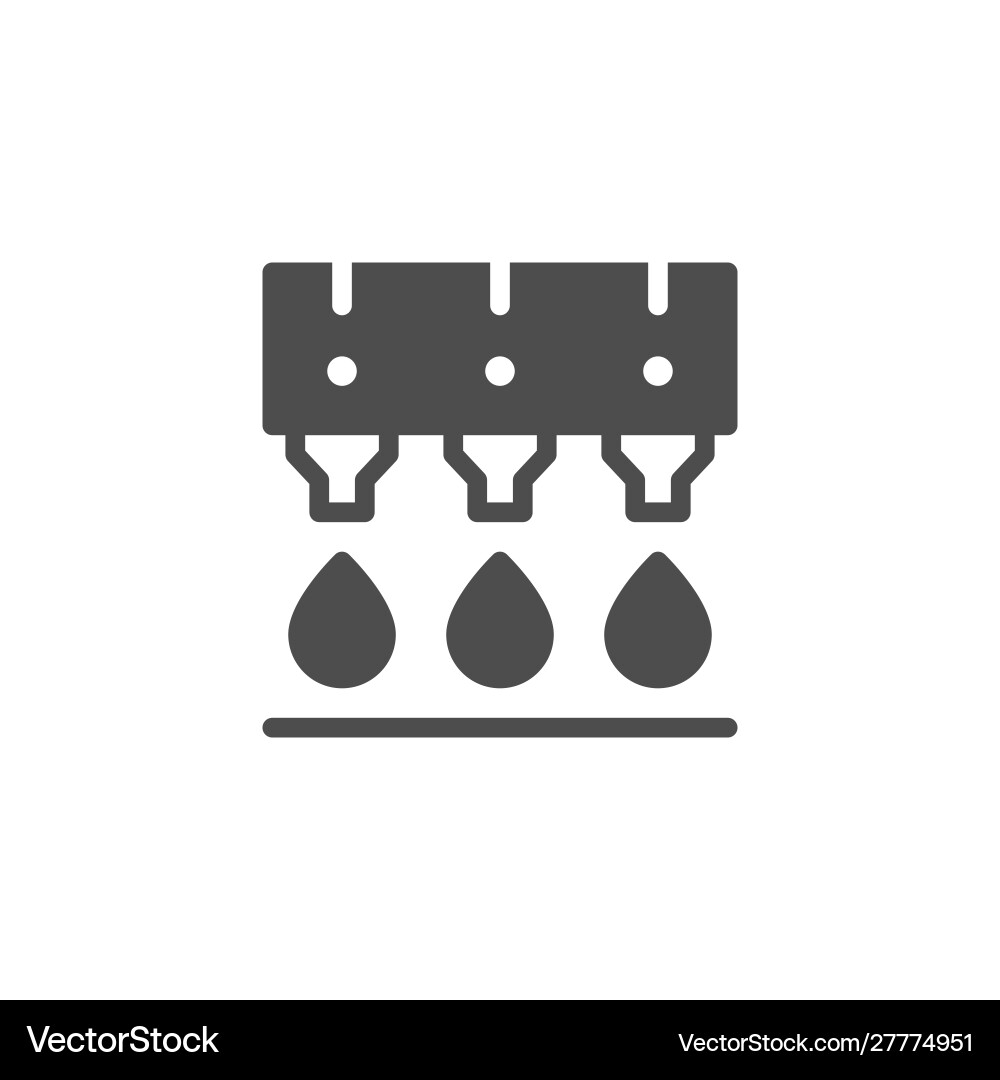Ink printing equipment glyph icon Royalty Free Vector Image