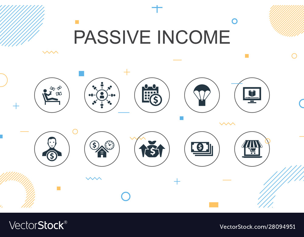 Passive income trendy infographic template thin