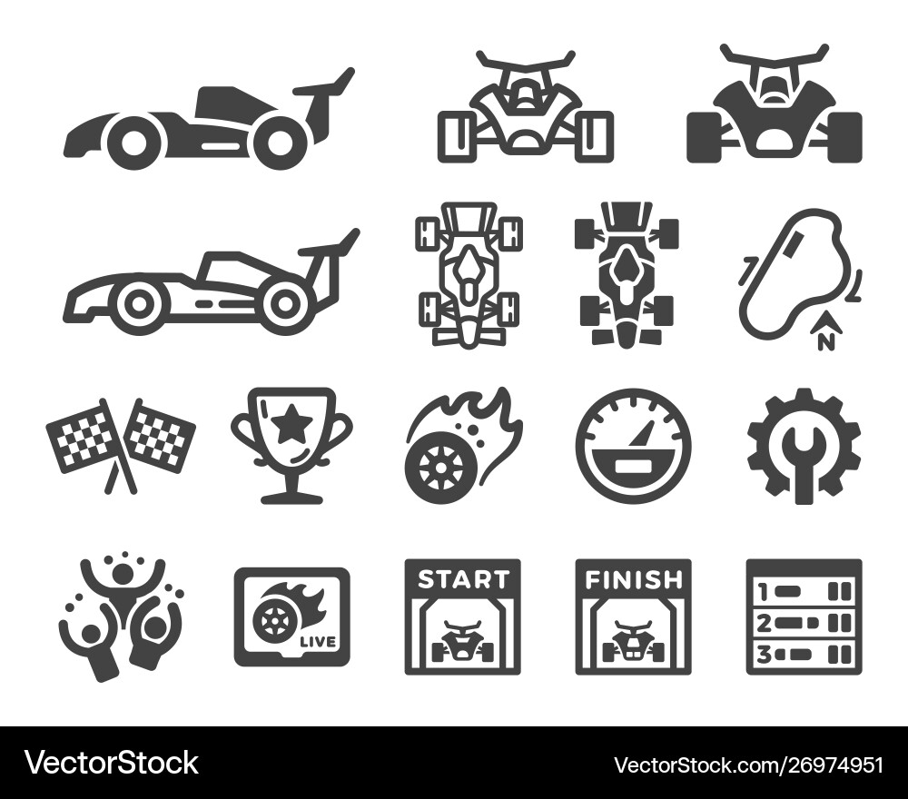 Racing icon set Royalty Free Vector Image - VectorStock