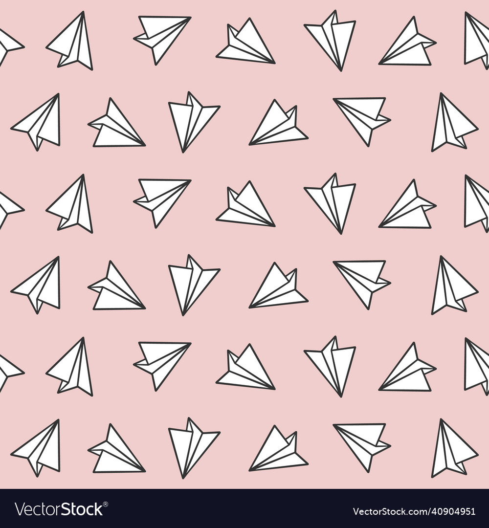 Seamless pattern with paper plane background