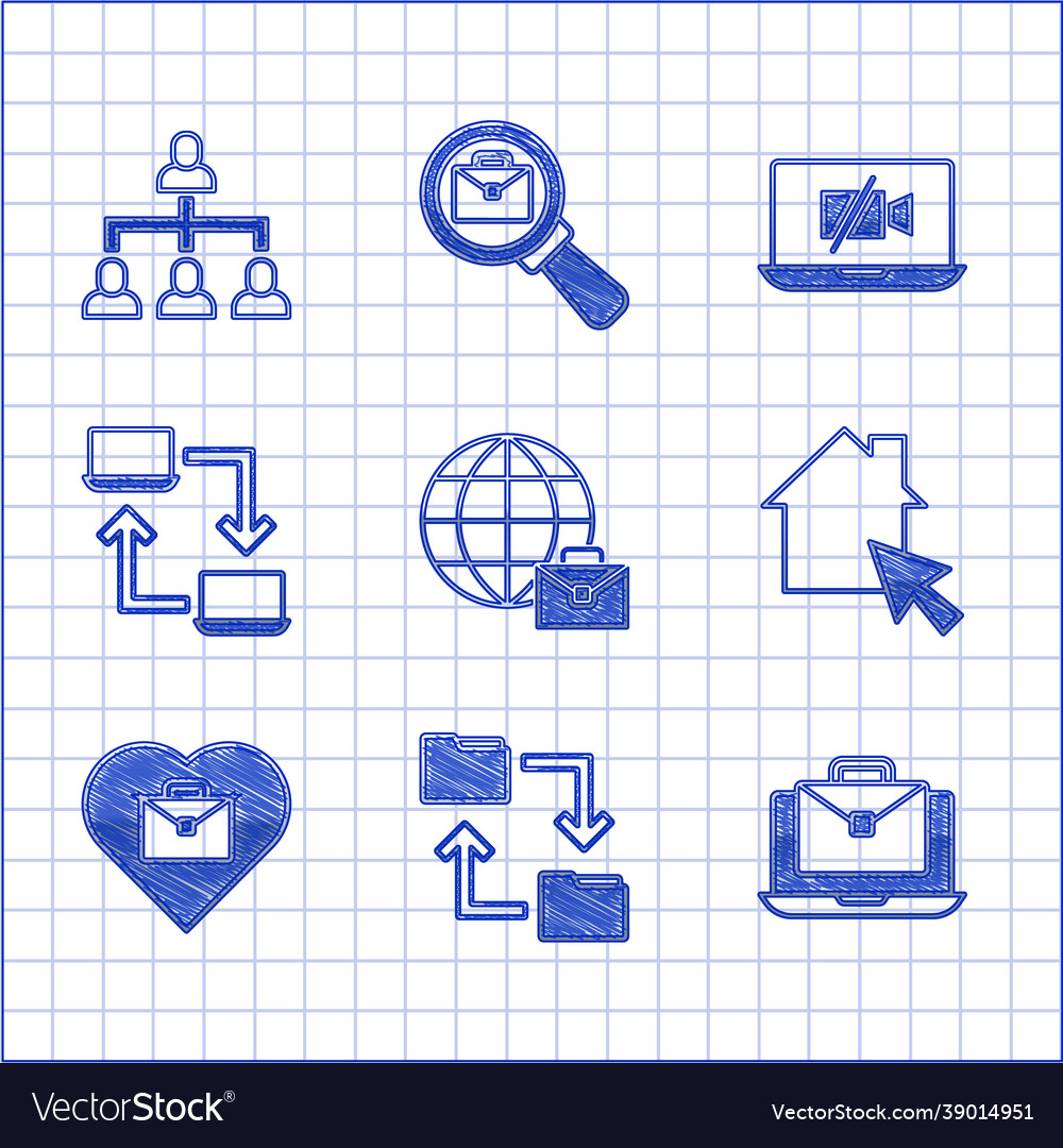 Set online working cloud storage document folder vector image Set online working cloud storage document folder