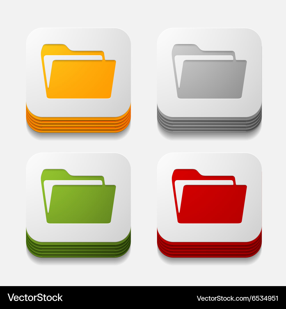 Square button folder Royalty Free Vector Image