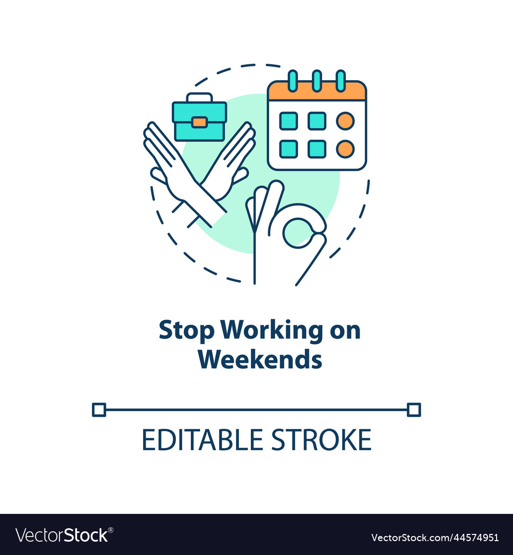 Stop work on weekends concept icon Royalty Free Vector Image