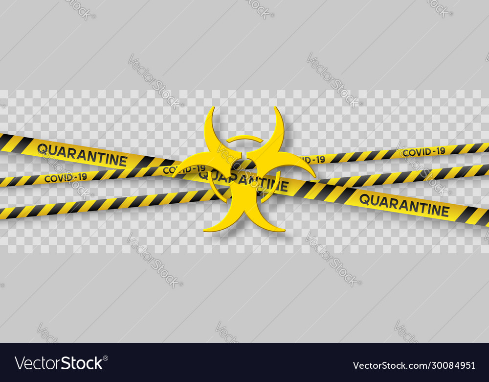 Warning coronavirus quarantine sign Royalty Free Vector