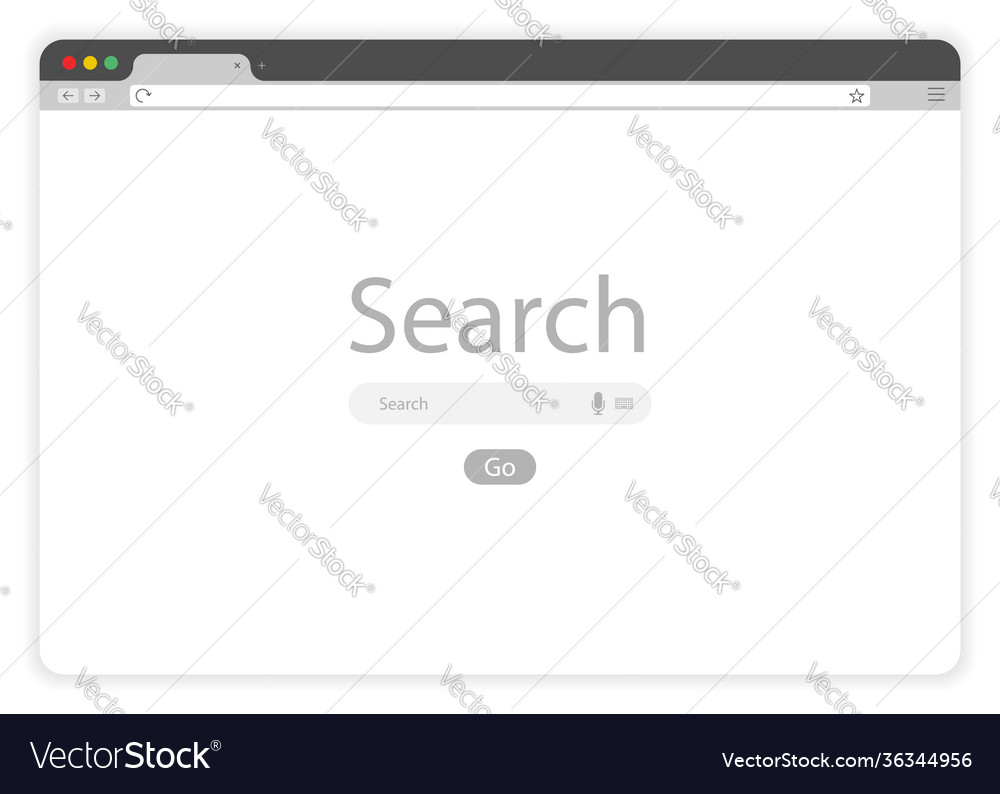 Browser search window isolated on white background vector image Browser search window isolated on white background