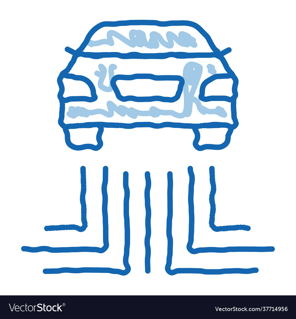 Car electronic technology doodle icon hand drawn