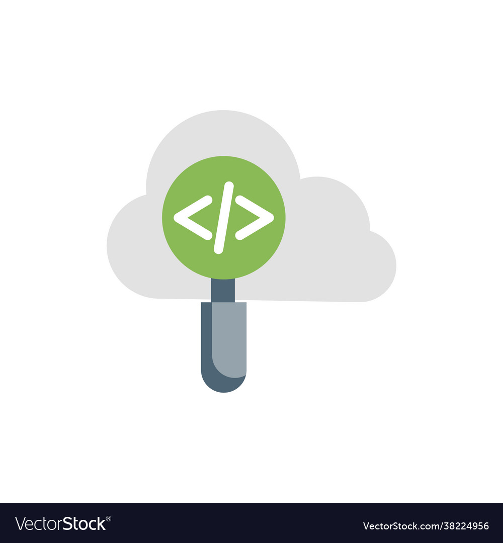 Cloud coding style vector image Cloud coding style