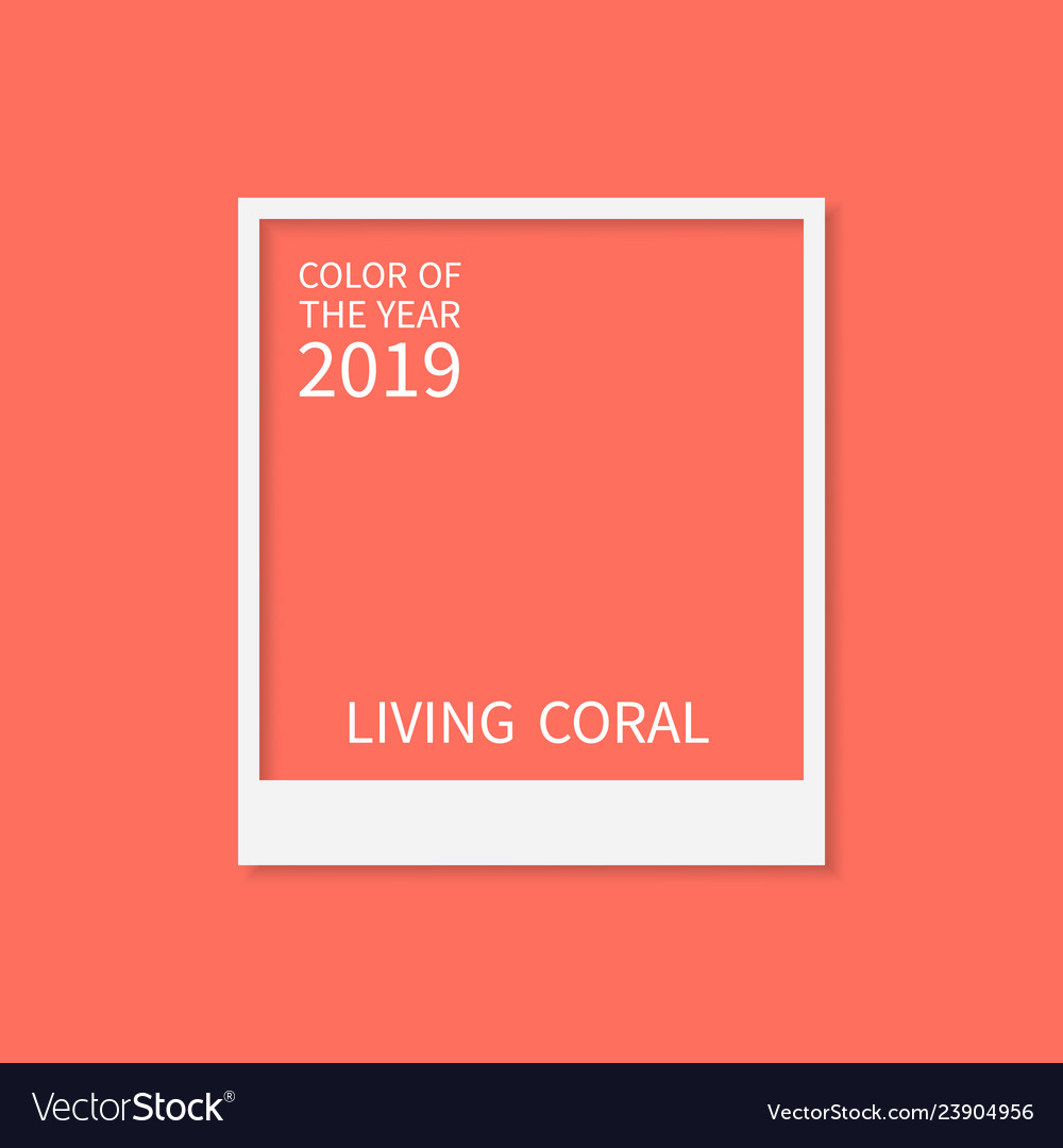 Coral Color Trend Palette Living Coral Color Of Vector Image