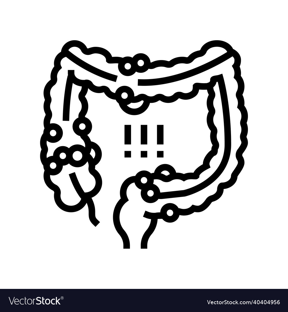 Crohns disease line icon Royalty Free Vector Image