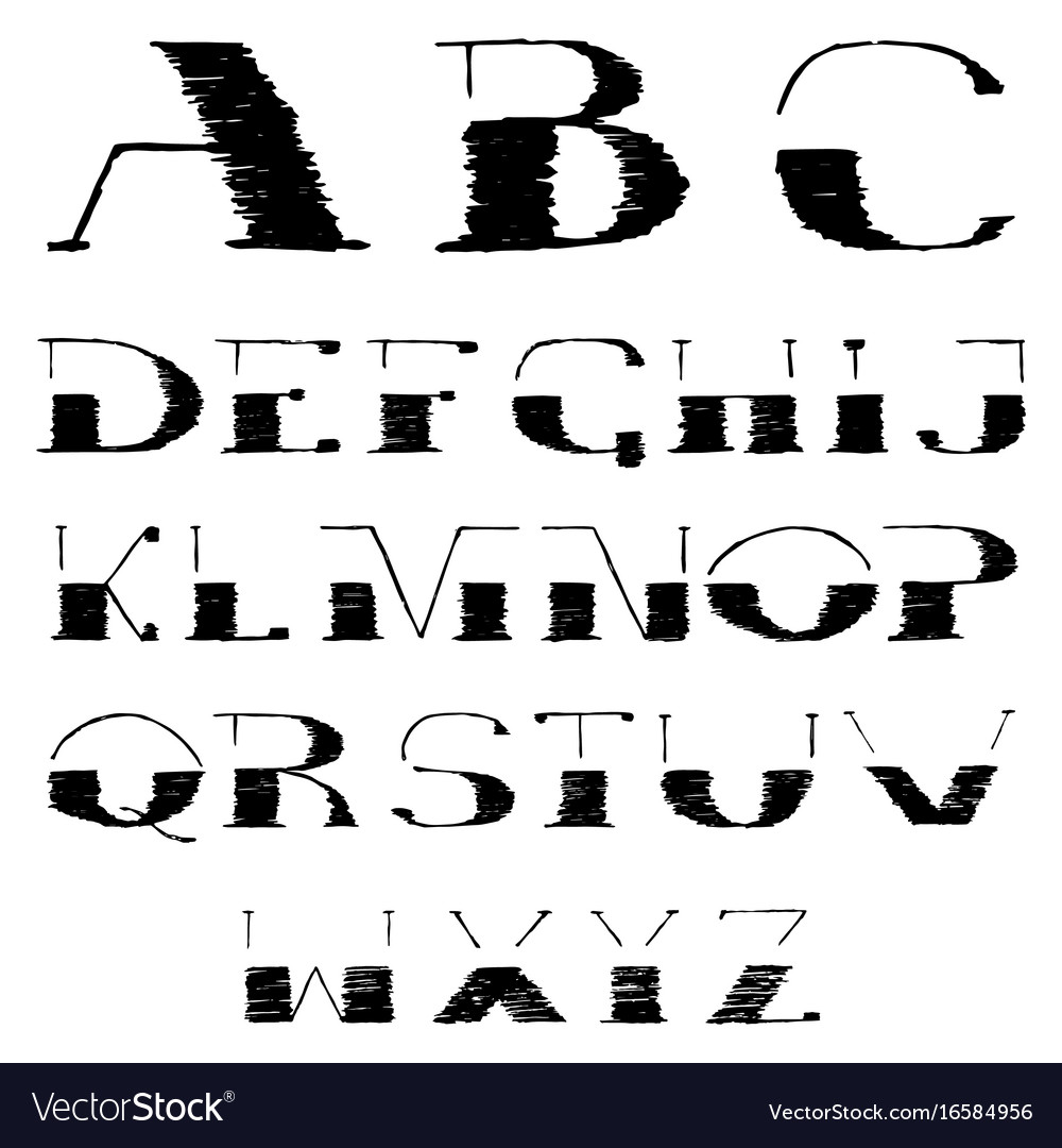 English font in abstract style
