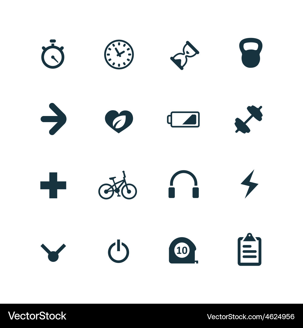 Fitness icons set Royalty Free Vector Image - VectorStock