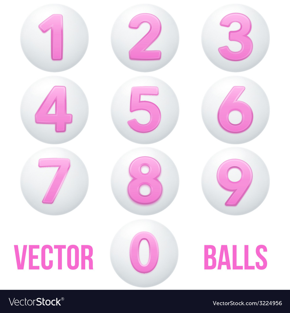 Full collection of icons balls with numbers