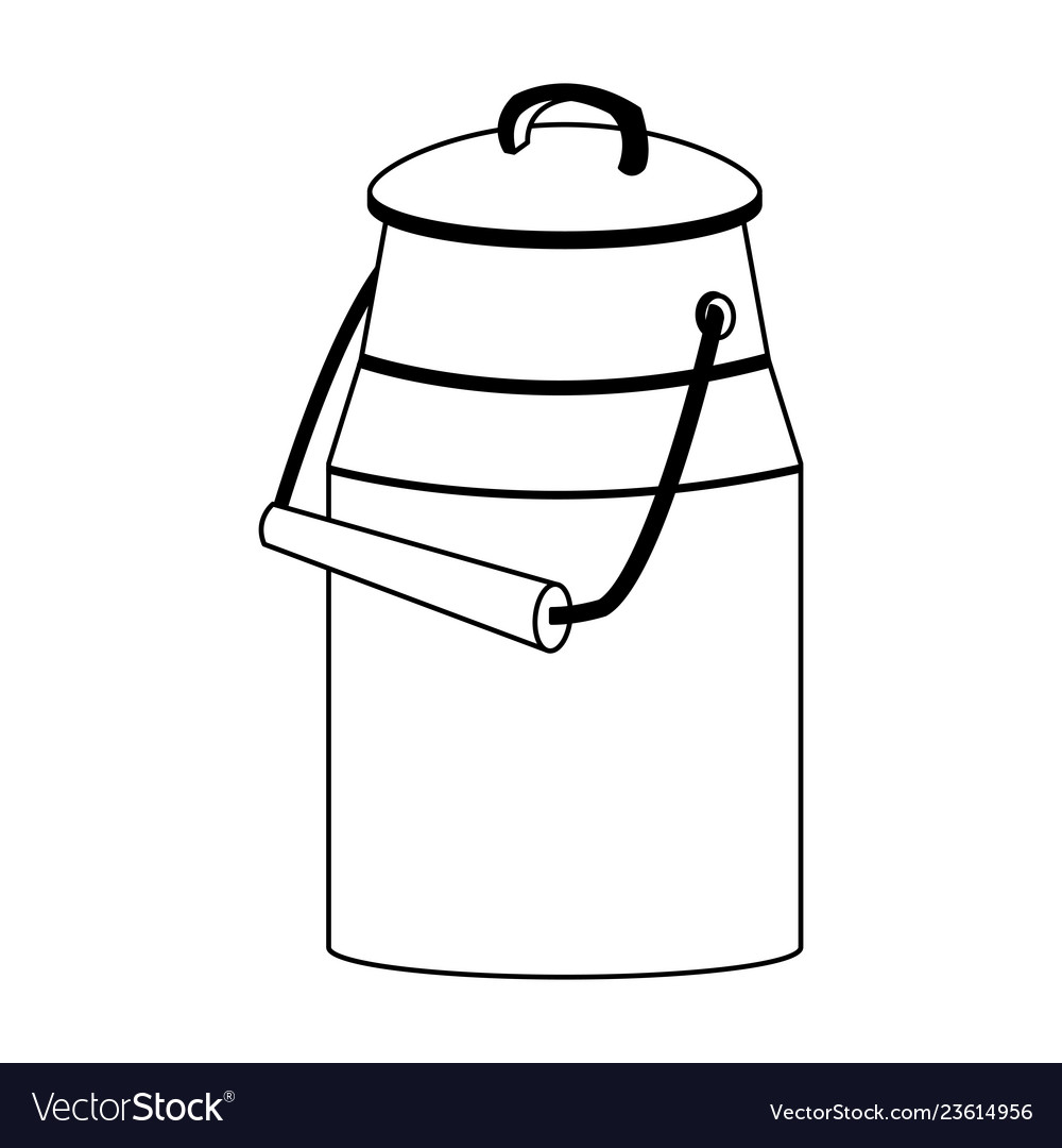 Milk can isolated in black and white Royalty Free Vector