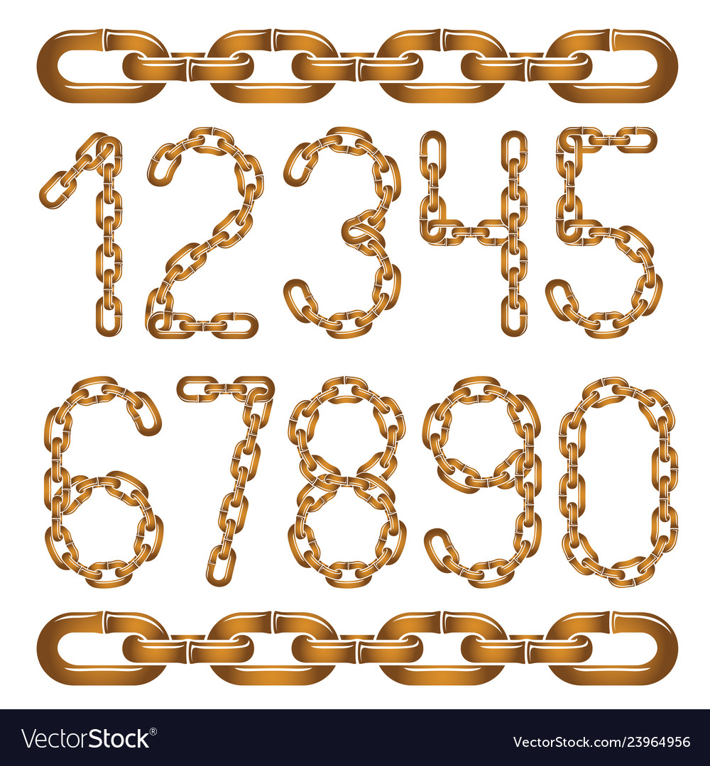 Modern digits numerals collection elegant numbers vector image Modern digits numerals collection elegant numbers