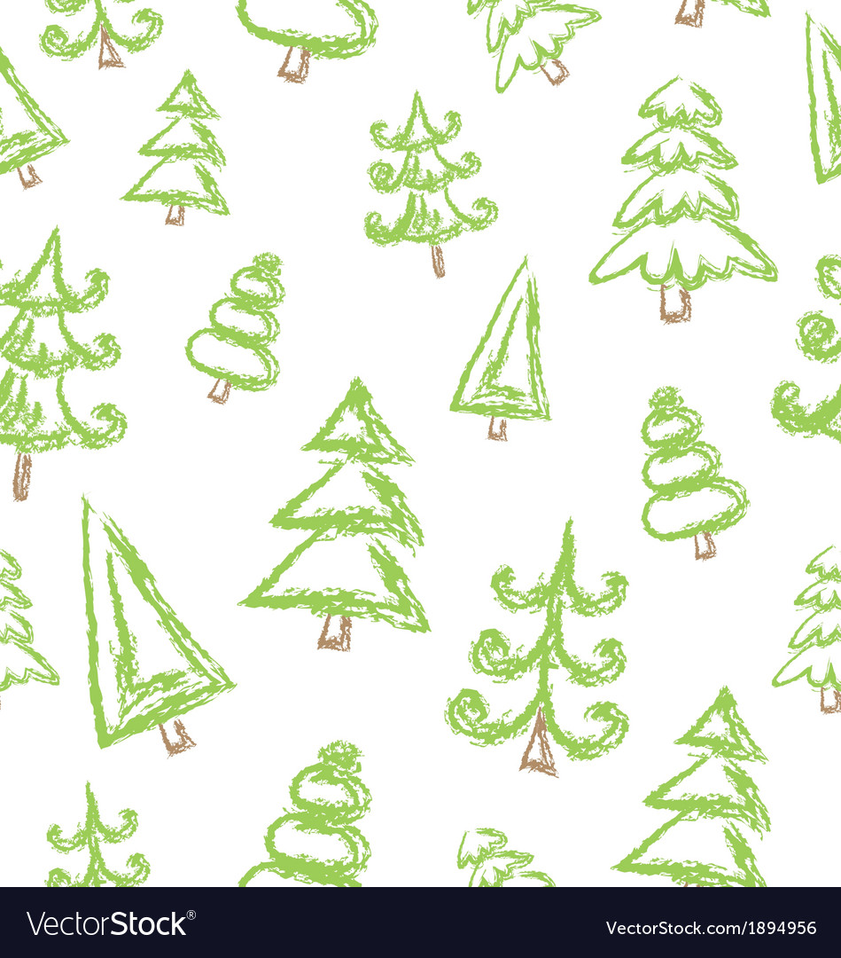 Pattern with christmas tree Royalty Free Vector Image