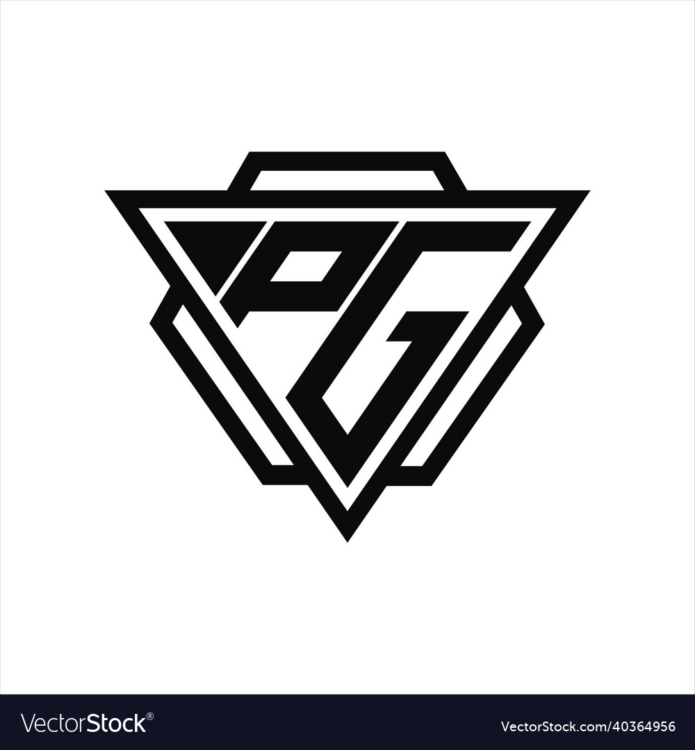 Pg logo monogram with triangle and hexagon