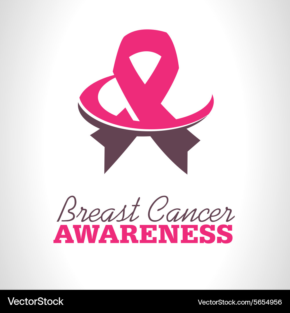 Pink Ribbon Awareness Logo Icon Royalty Free Vector Image