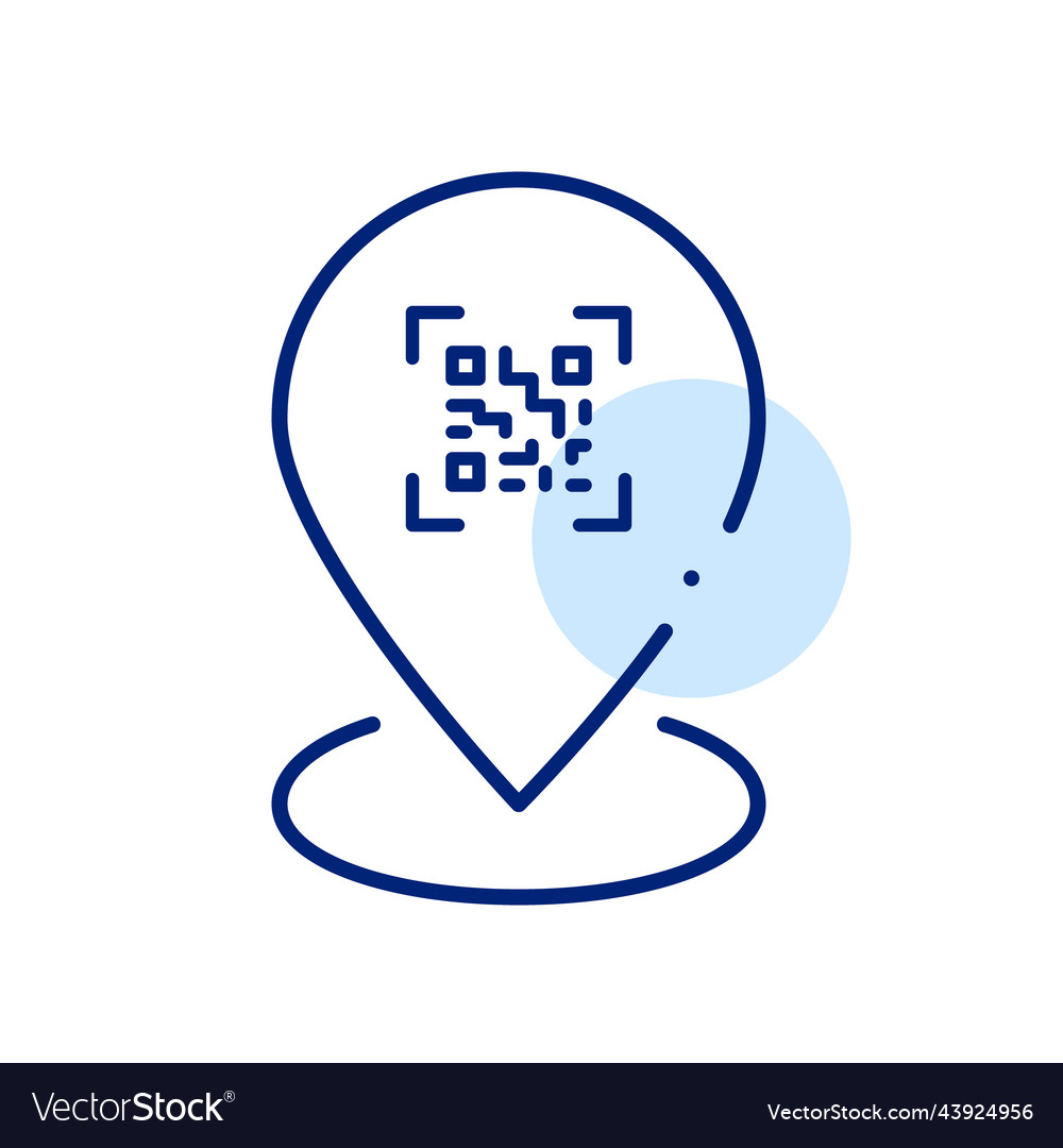 Qr code on a location pin pixel perfect editable Vector Image