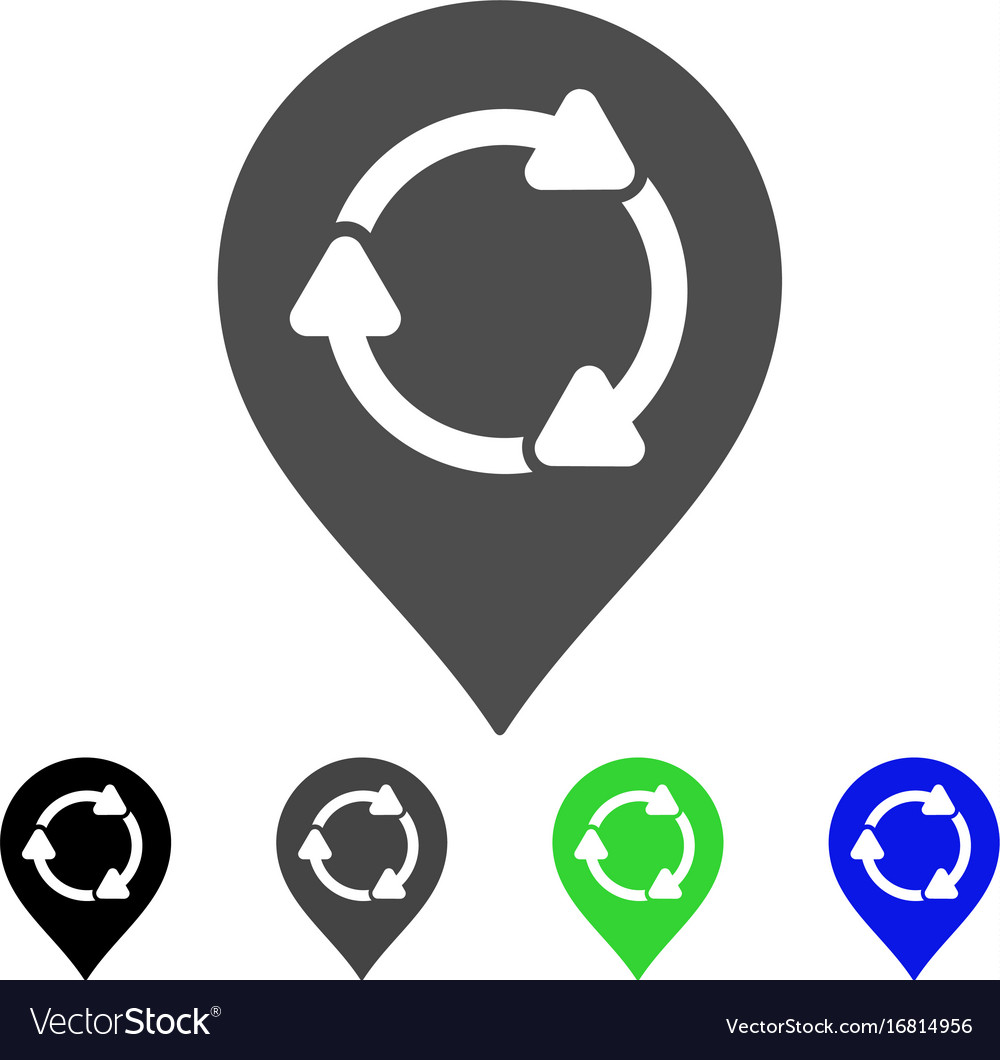 Rotation map marker flat icon Royalty Free Vector Image