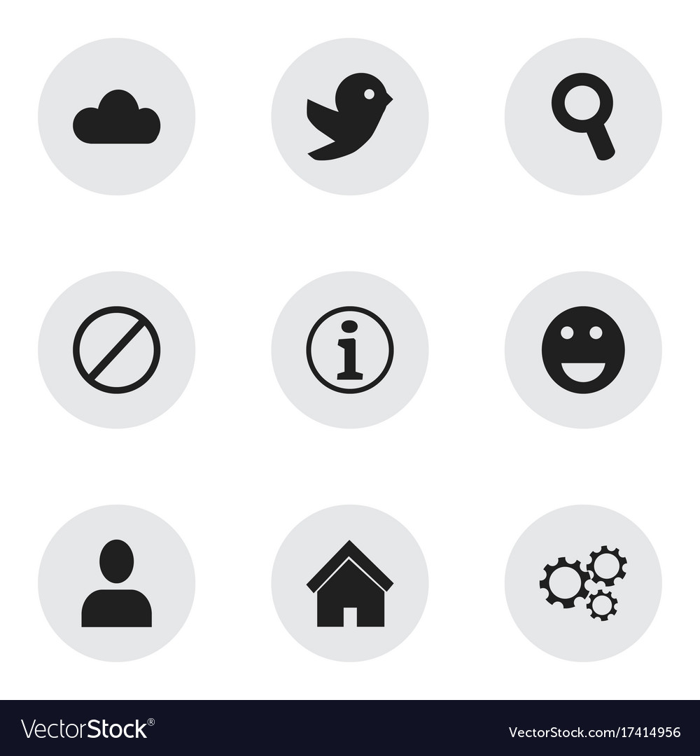 Set of 9 editable web icons includes symbols