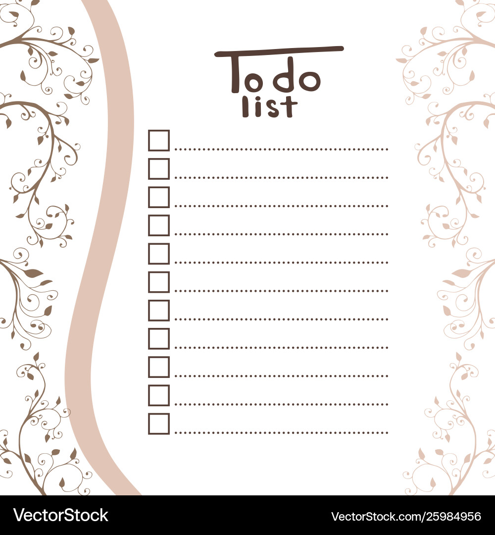 To do list Royalty Free Vector Image - VectorStock