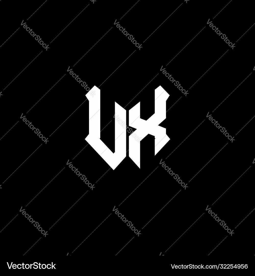 Ux logo monogram with shield shape design template