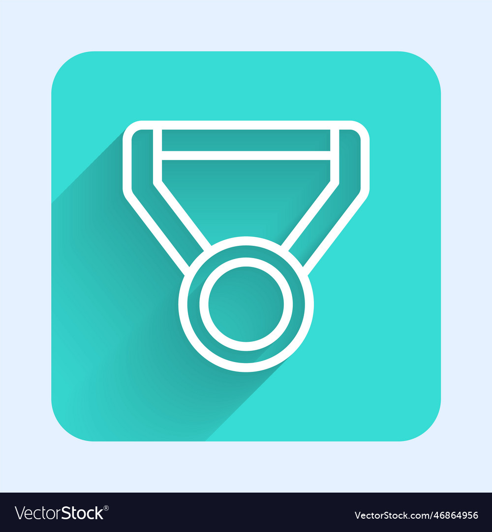 White line medal icon isolated with long shadow