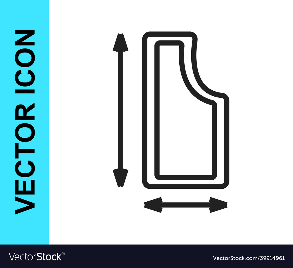 Black line sewing pattern icon isolated on white