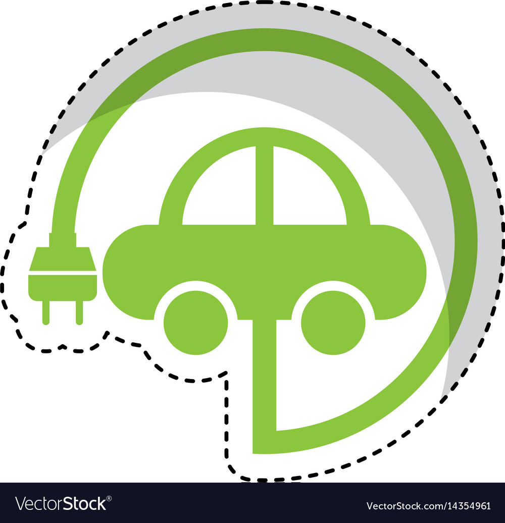 Car with energy plug Royalty Free Vector Image