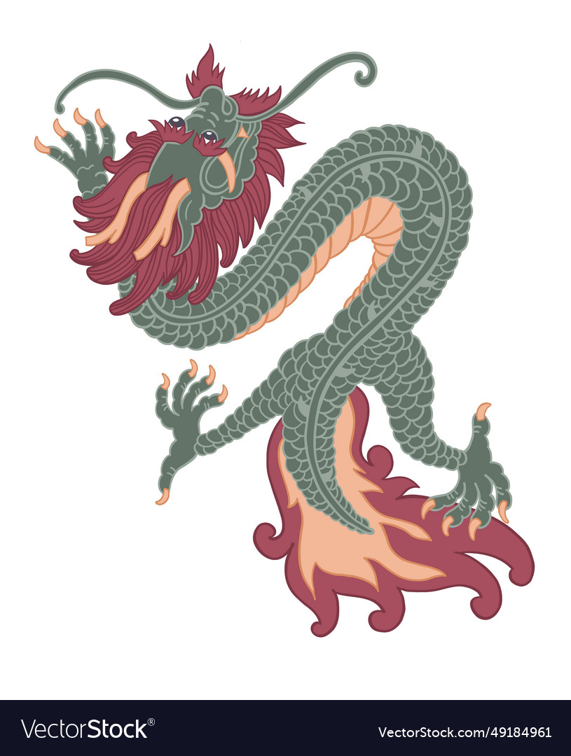 Chinese new year flying dragon Royalty Free Vector Image