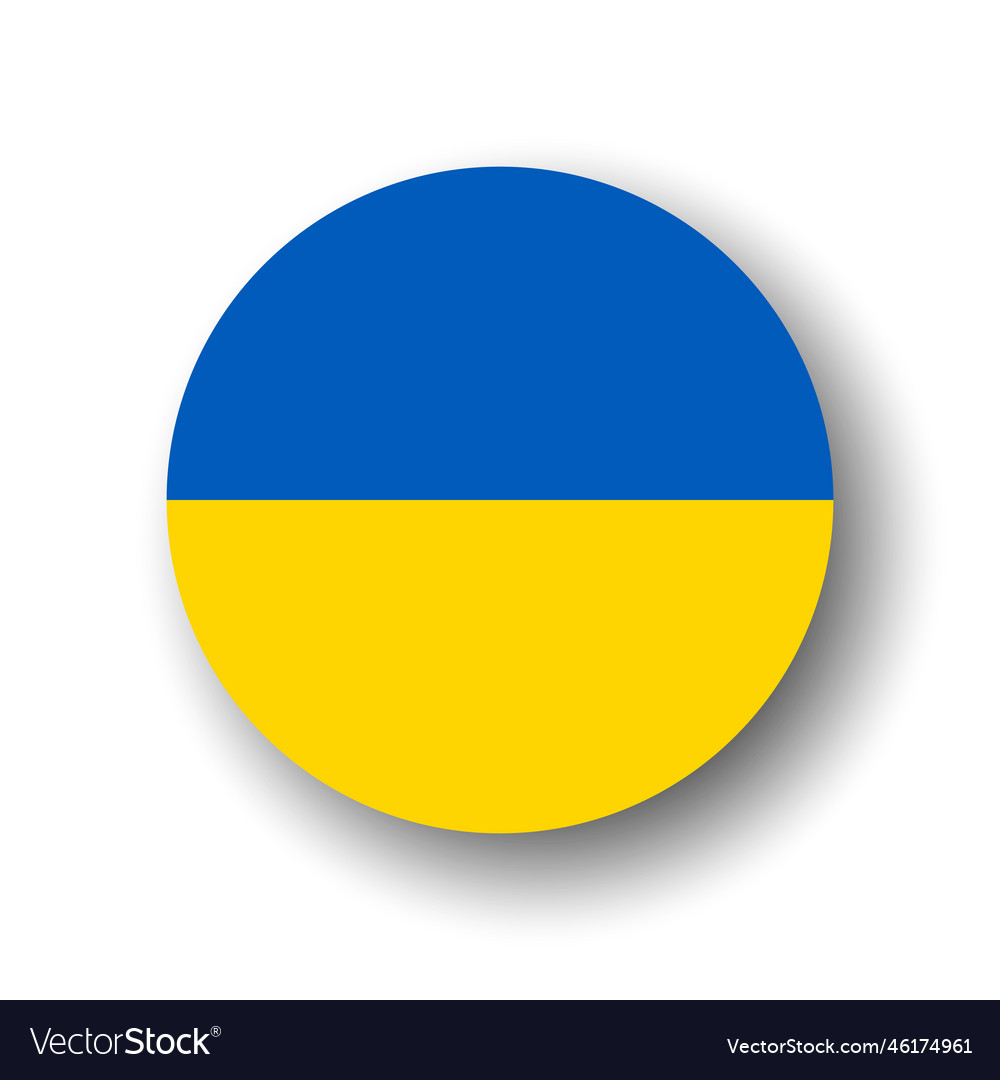 Circle flag of ukraine Royalty Free Vector Image