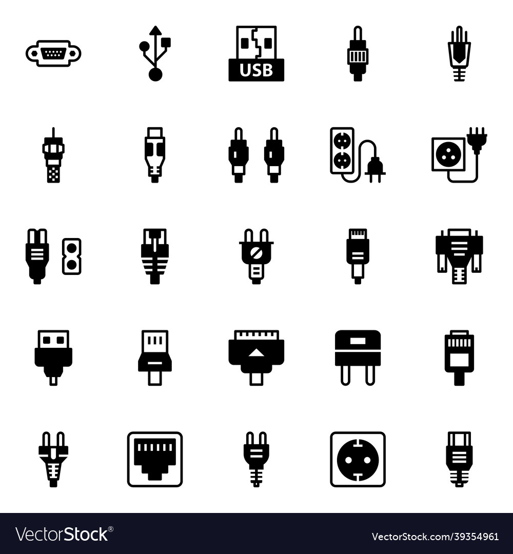 Connectors cables Royalty Free Vector Image - VectorStock