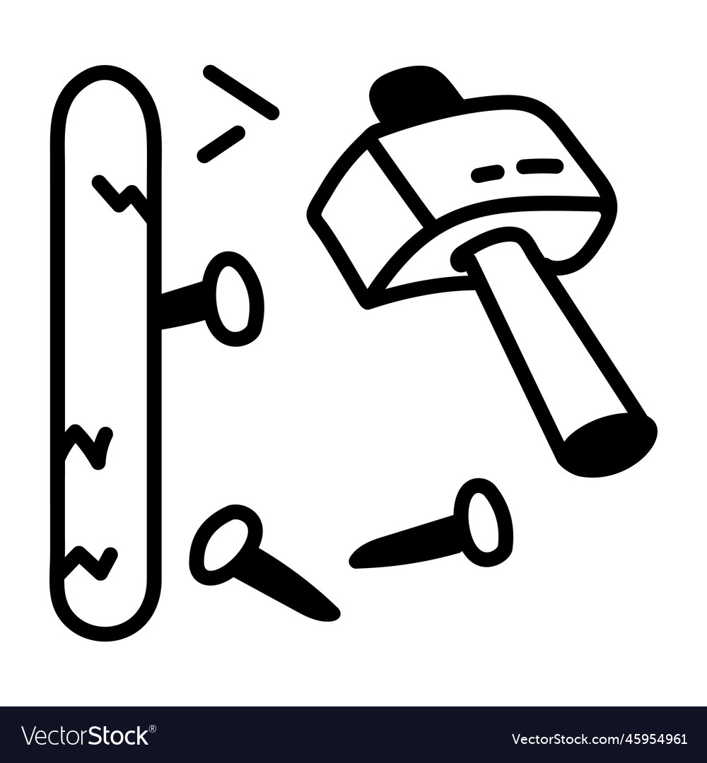 Hammer Nails Royalty Free Vector Image - Vectorstock