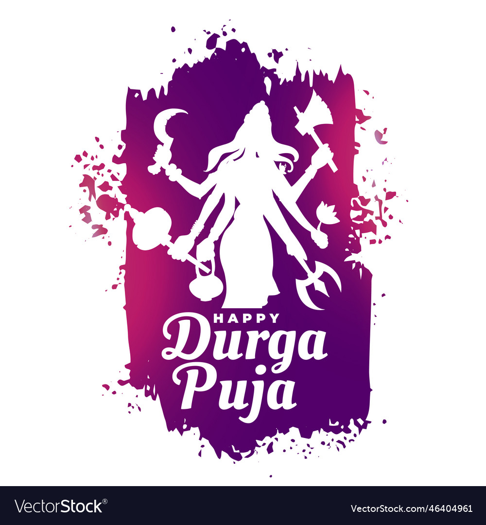 Happy durga pooja indian festival wishes card