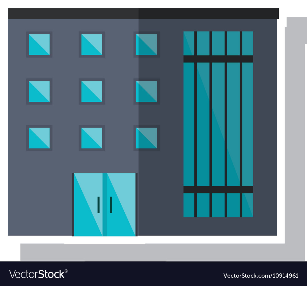 Isolated building with windows design