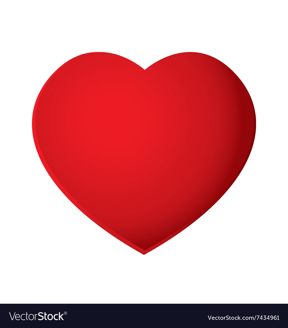 Red heart isolated on white background