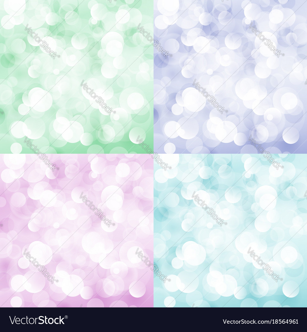 Set of soft colorful bokeh background