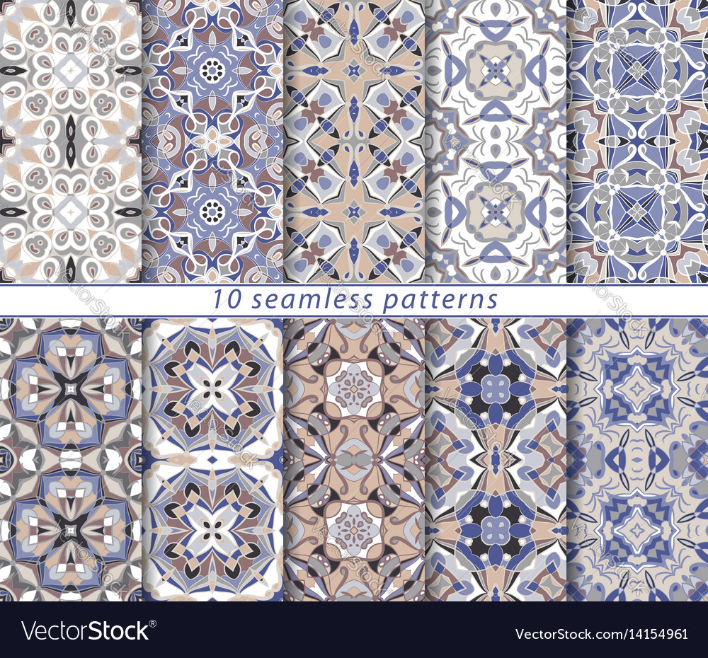 Set of ten seamless abstract patterns