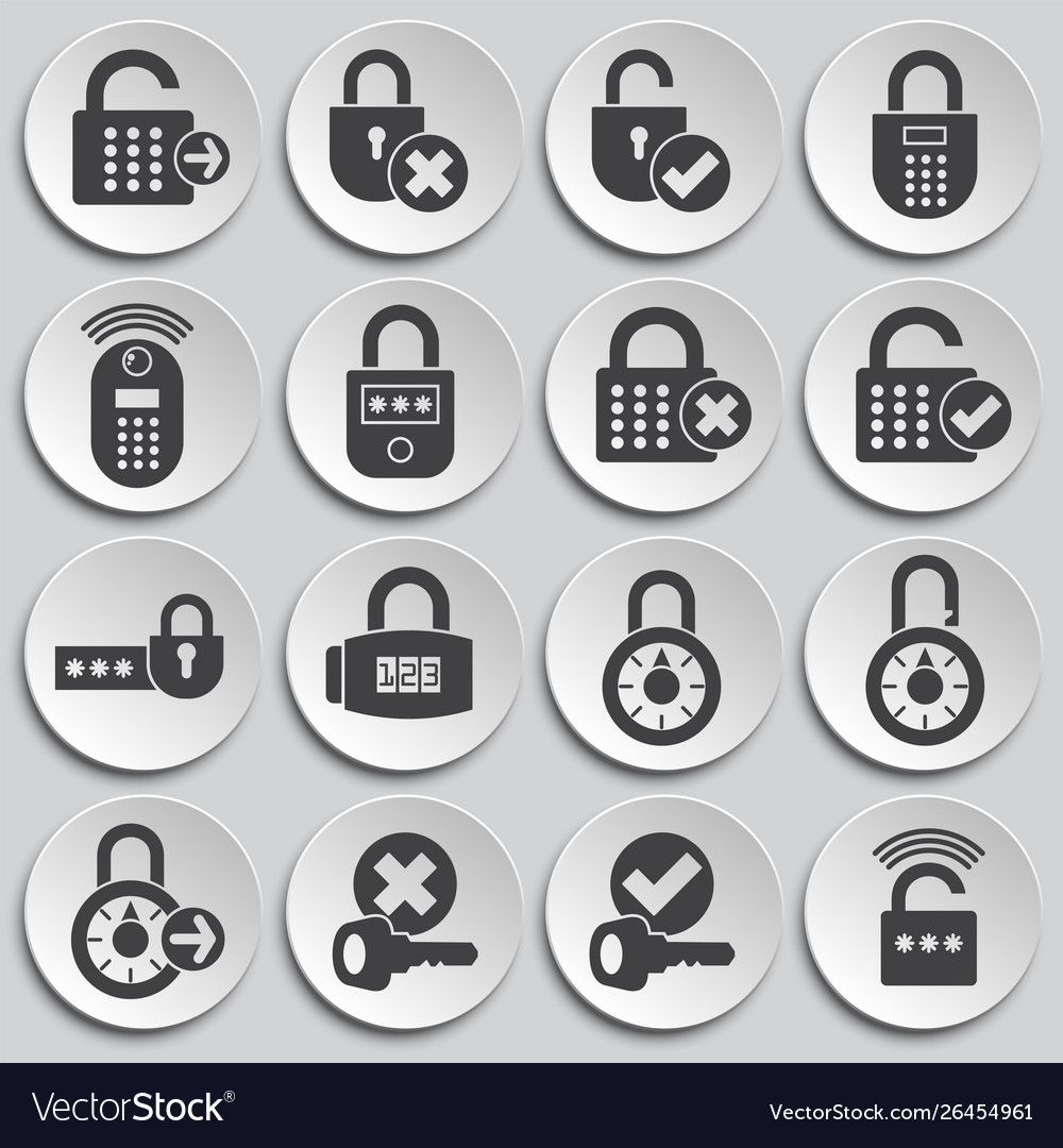 Smart lock icons set on background for graphic vector image Smart lock icons set on background for graphic