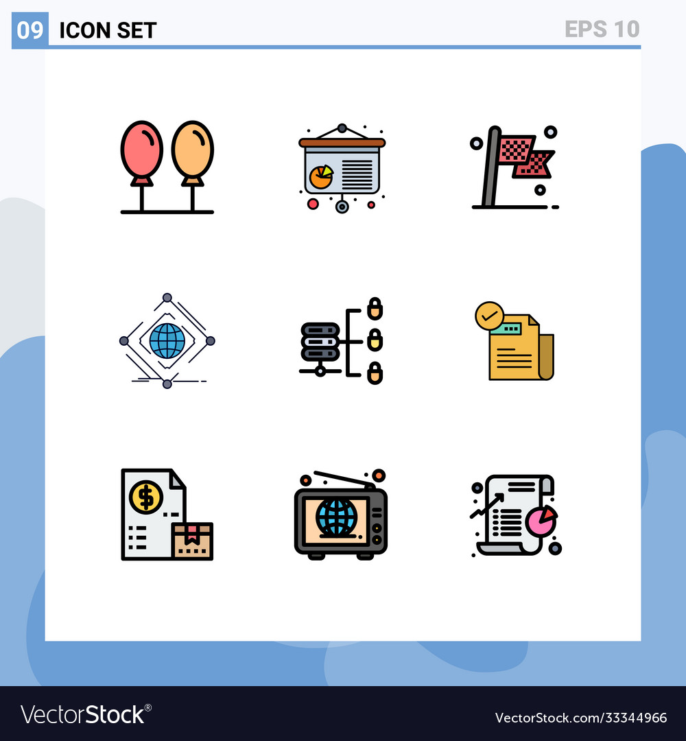 9 user interface filledline flat color pack